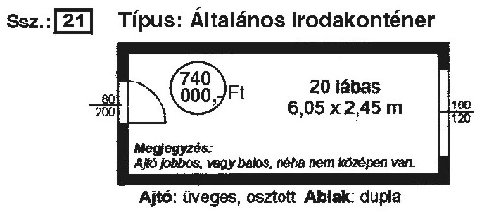 21-es iroda konténer metszet 21-es iroda konténer metszet